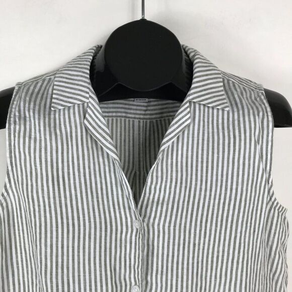 Tommy Bahama Knot Front Button Down Top Women's Small Sleeveless Striped Summer - Picture 2 of 10